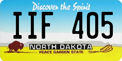 ND license plate IIF405
