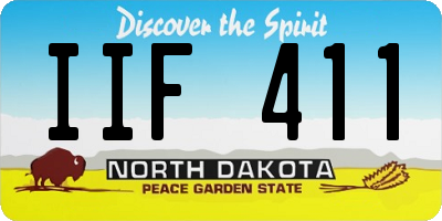 ND license plate IIF411