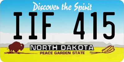 ND license plate IIF415
