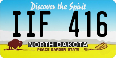 ND license plate IIF416