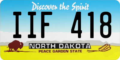 ND license plate IIF418