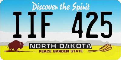 ND license plate IIF425