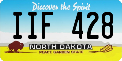 ND license plate IIF428