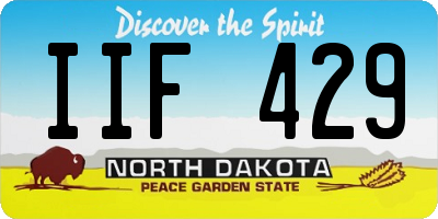 ND license plate IIF429