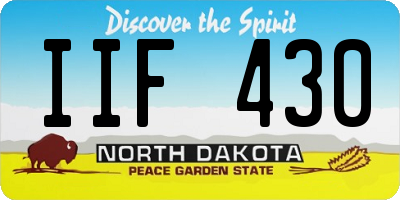 ND license plate IIF430