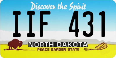 ND license plate IIF431