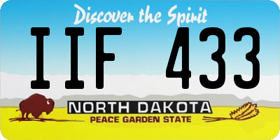ND license plate IIF433