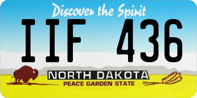 ND license plate IIF436