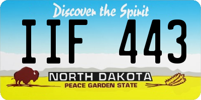 ND license plate IIF443