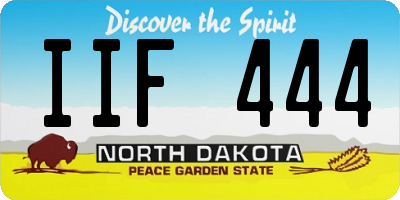 ND license plate IIF444