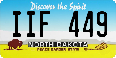 ND license plate IIF449