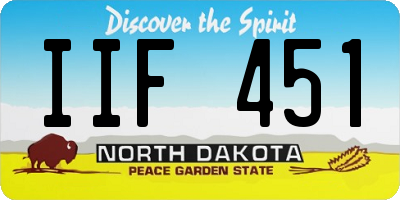 ND license plate IIF451