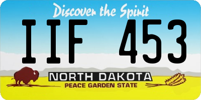 ND license plate IIF453