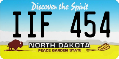 ND license plate IIF454