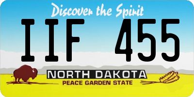 ND license plate IIF455