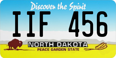 ND license plate IIF456