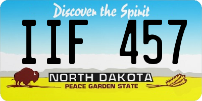 ND license plate IIF457