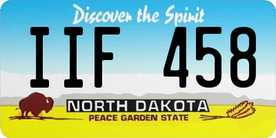 ND license plate IIF458