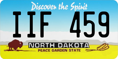 ND license plate IIF459