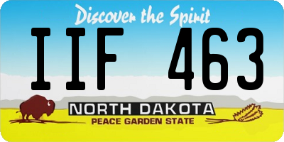 ND license plate IIF463