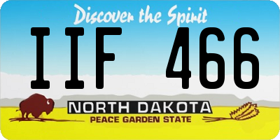 ND license plate IIF466