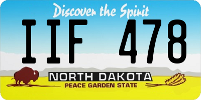 ND license plate IIF478