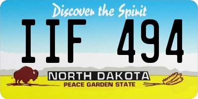 ND license plate IIF494