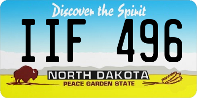 ND license plate IIF496