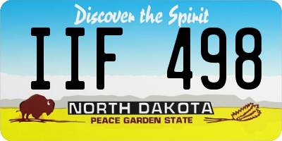 ND license plate IIF498