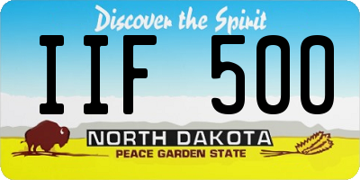 ND license plate IIF500