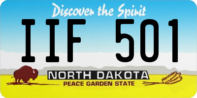 ND license plate IIF501