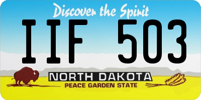 ND license plate IIF503