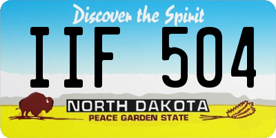 ND license plate IIF504