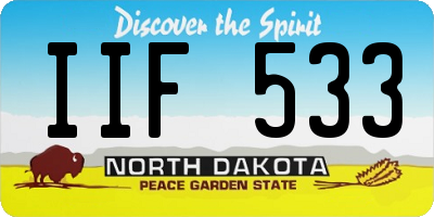 ND license plate IIF533