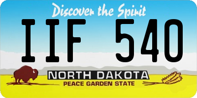 ND license plate IIF540