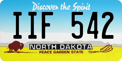 ND license plate IIF542