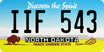 ND license plate IIF543