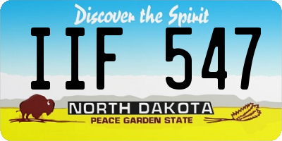 ND license plate IIF547