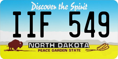 ND license plate IIF549