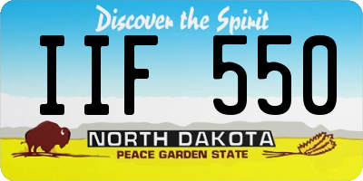 ND license plate IIF550
