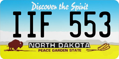 ND license plate IIF553