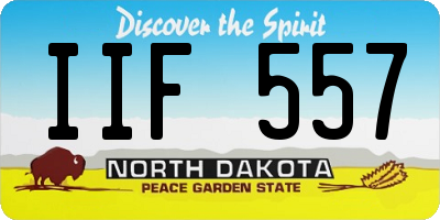 ND license plate IIF557