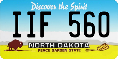 ND license plate IIF560