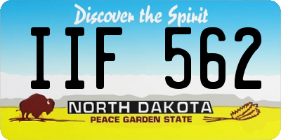 ND license plate IIF562