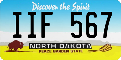 ND license plate IIF567