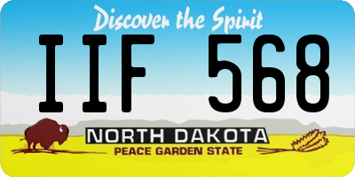 ND license plate IIF568