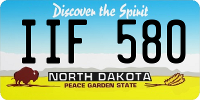 ND license plate IIF580