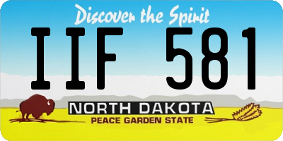 ND license plate IIF581