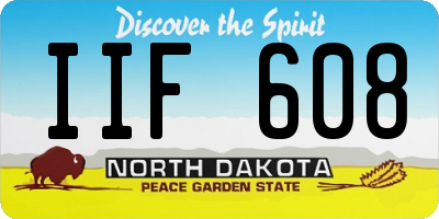 ND license plate IIF608