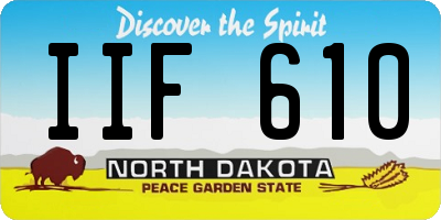 ND license plate IIF610